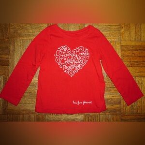 Cat & Jack Red Long Sleeve Tee with Heart Design